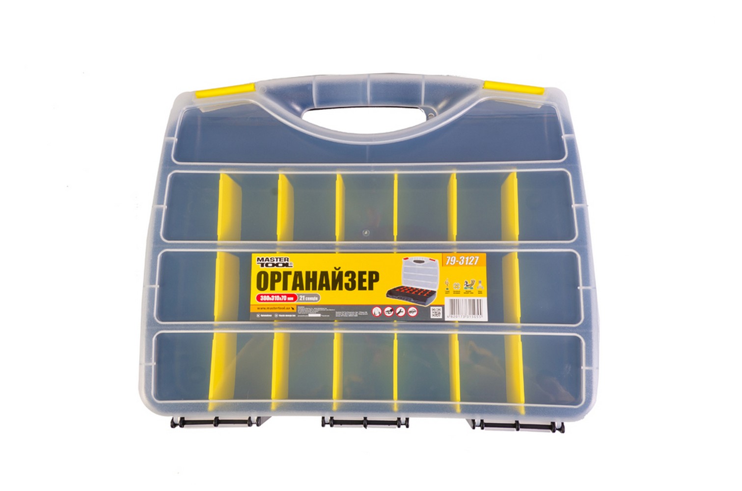 Органайзер MASTERTOOL з ручкою 15" 380х310х70 мм 21 секція 79-3127 view 2