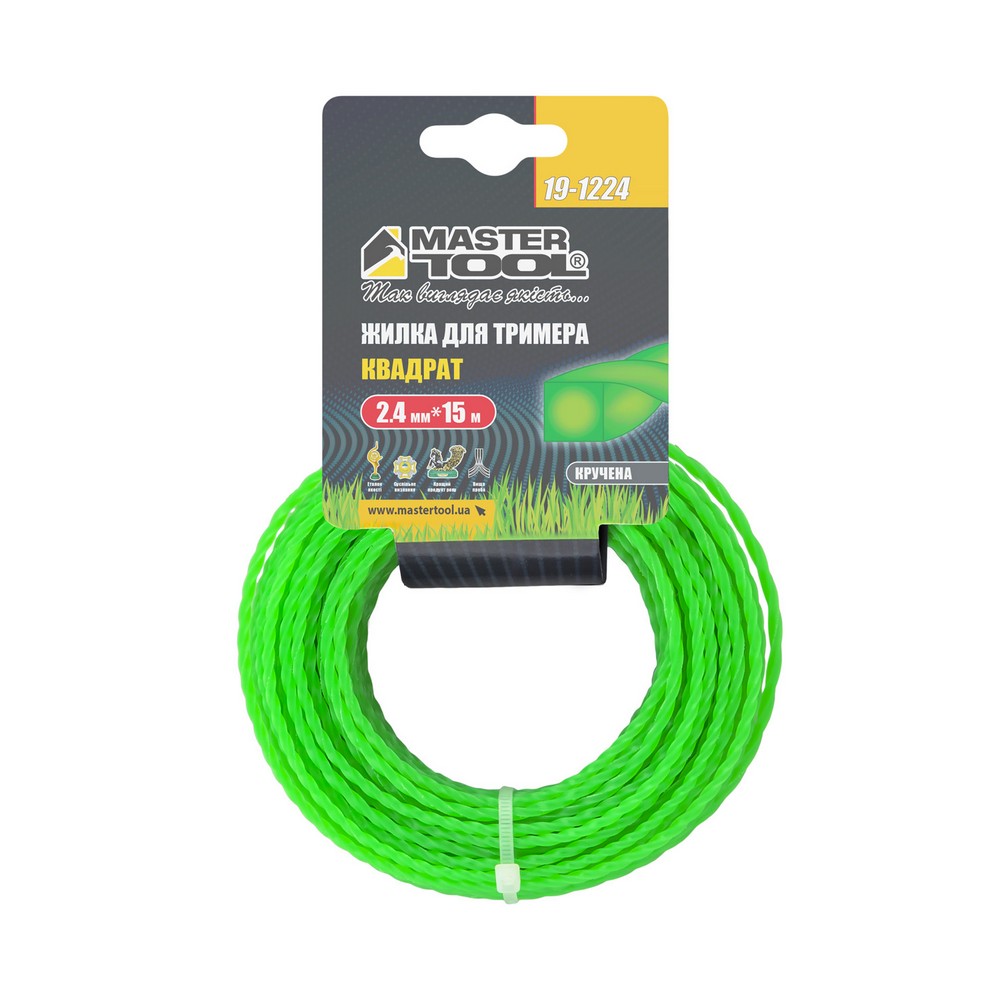 Жилка для тримера MASTERTOOL TWISTED SQUARE 2.4 мм × 15 м 19-1224 view 2