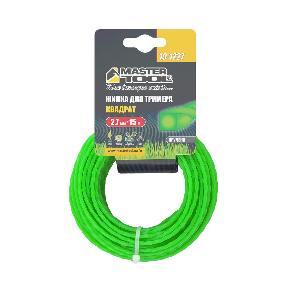 Жилка для тримера MASTERTOOL TWISTED SQUARE 2.7 мм × 15 м 19-1227 view 2