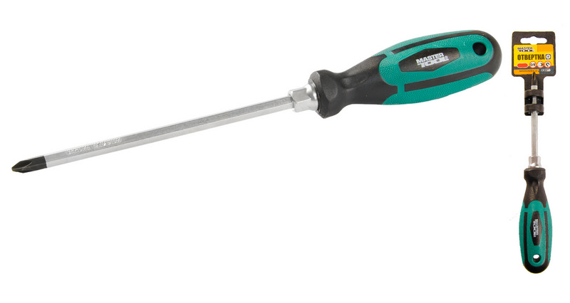 Викрутка хрестова магнітна MASTERTOOL HEXAGON РН2х150 мм ручка з TPR покриттям 45-8215 view 1