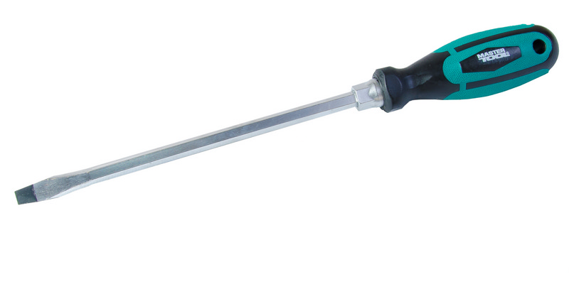 Викрутка шліцева магнітна MASTERTOOL HEXAGON SL8х200 мм ручка з TPR покриттям 45-8820 view 1