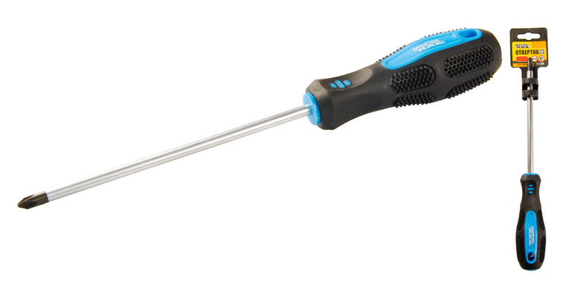 Викрутка хрестова магнітна MASTERTOOL PH2х150 мм ручка з TPR покриттям 48-5215 view 1