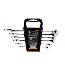 Ключи комбинированные MASTERTOOL SATIN FINISH набор 6 шт (8/10/12/13/14/17 мм) CrV DIN 3113 71-2106