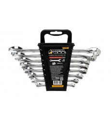 Ключи комбинированные MASTERTOOL SATIN FINISH набор из 8 шт (6/8/10/12/13/14/17/19 мм) CrV DIN 3113 71-2108