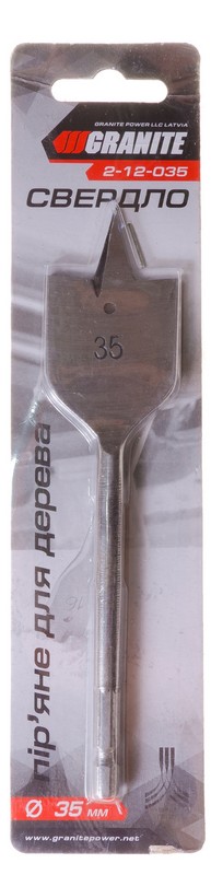 Свердло для дерева GRANITE пір'яне 35х152 мм 6-гранний хвостовик ¼" 2-12-035 view 2