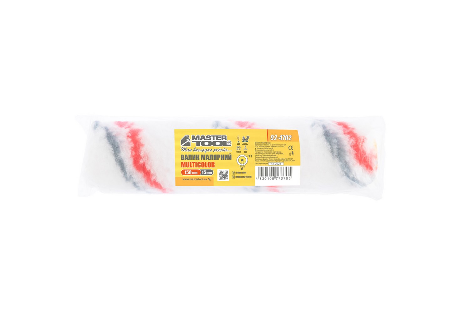 Валик малярський MASTERTOOL Multicolor 15/150/11 мм Ø 6 мм 92-4702 view 3