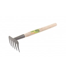 Граблі садові MASTERTOOL 5 зубів 375×95 мм з подовженою дерев'яною ручкою 14-6196