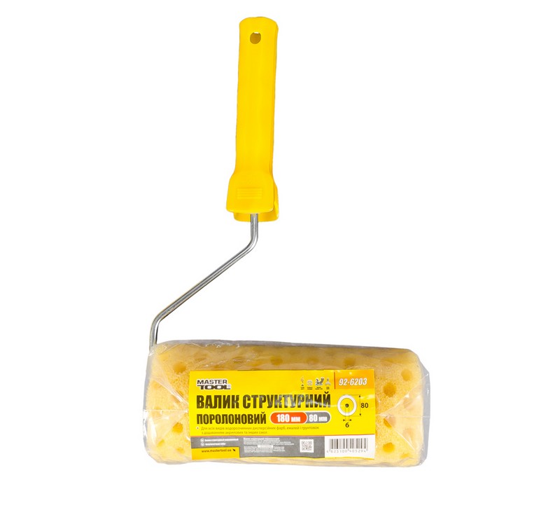 Валик малярський структурний MASTERTOOL Moltopren Decor Peas 80/180 мм Ø 6 мм з ручкою 92-6203 view 3