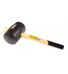 Киянка гумова MASTERTOOL Ø100 мм, 1200 г, дерев’яна рукоятка чорна 02-0305