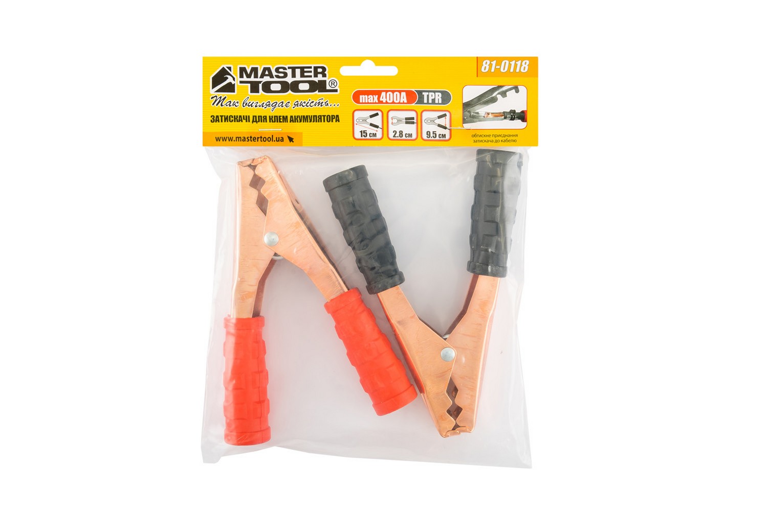 Затискачі для клем акумуляторні MASTERTOOL 400 А 15 см 81-0118 view 2