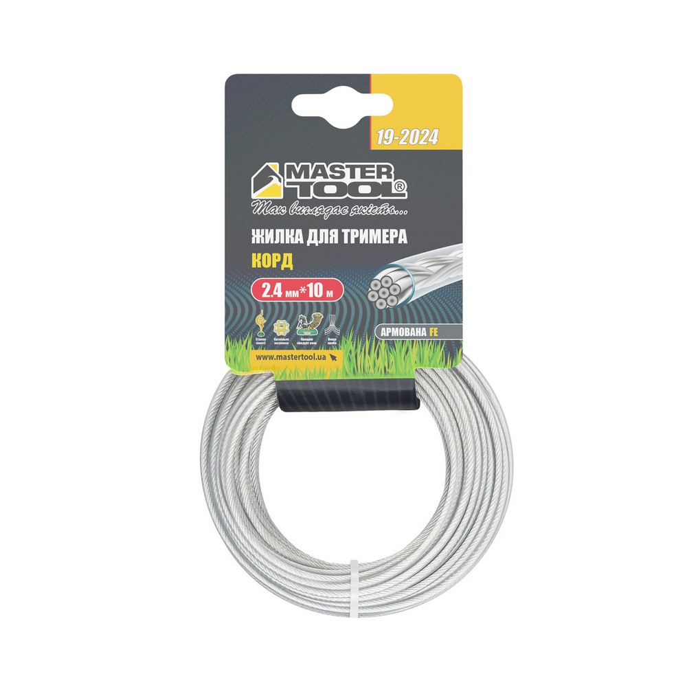 Жилка для тріммера MASTERTOOL STEEL CORD зі сталевим сердечником 2.4 мм × 10 м 19-2024 view 2