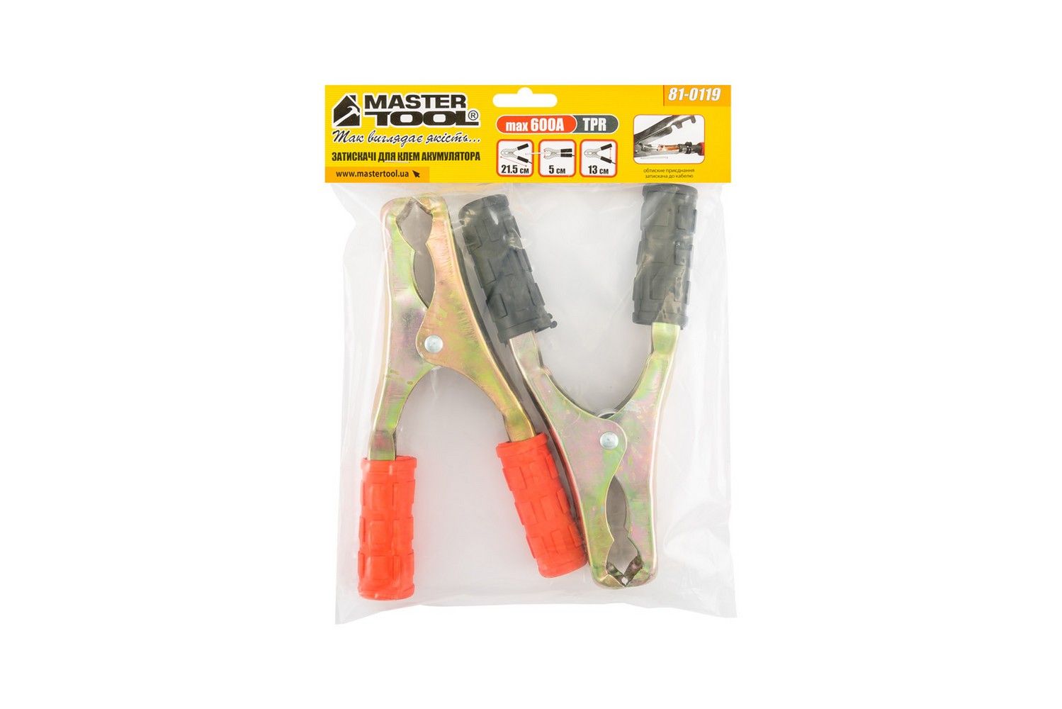 Затискачі для клем акумуляторні MASTERTOOL 600 А 21.5 см 81-0119 view 2