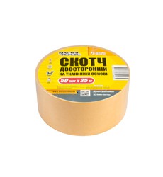 Стрічка двостороння MASTERTOOL на тканинній основі 50 мм×25 м 77-6525