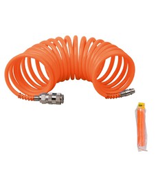 Шланг пневматичний спіральний MASTERTOOL PE 15 атм 5,5х8 мм 15 м із швидкознімними з'єднаннями 81-8496