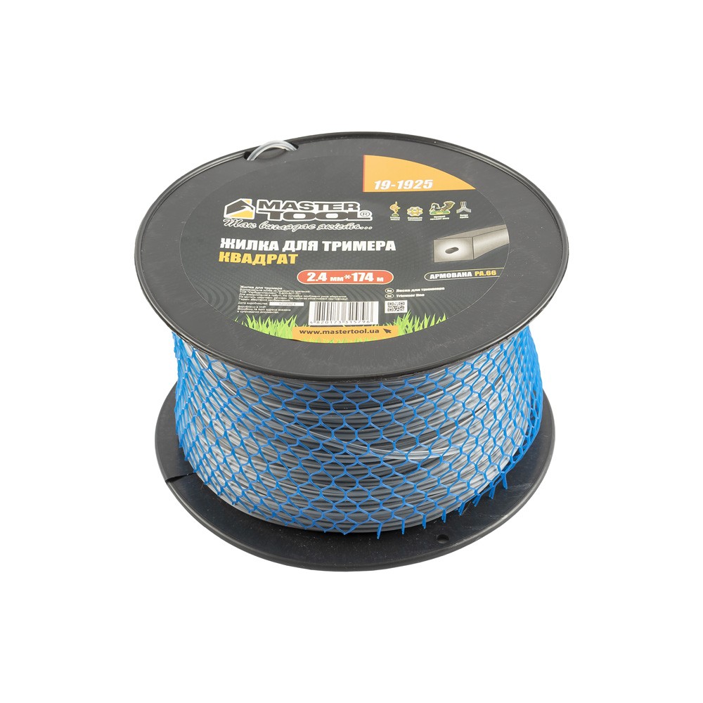 Жилка для тримера MASTERTOOL SQUARE REINFORCED 2.4 мм × 174 м 19-1925 view 1