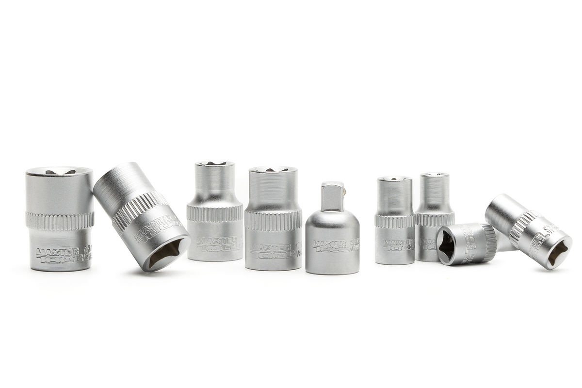 Набір головок торцевих E-TORX MASTERTOOL ¼" E5-E8 ⅜" E10-E16 CrV 9 шт 78-1409 view 4