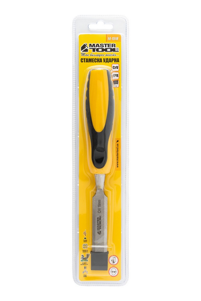 Стамеска ударна MASTERTOOL CrV 18 мм з двокомпонентною ручкою 14-1518 view 6
