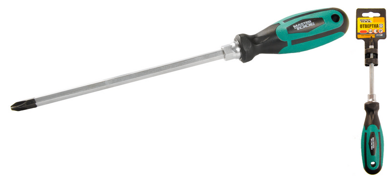 Викрутка хрестова магнітна MASTERTOOL HEXAGON РН3х200 мм ручка з TPR покриттям 45-8320 view 1