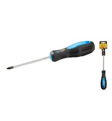 Викрутка хрестова магнітна MASTERTOOL PH2х100 мм ручка з TPR покриттям 48-5210