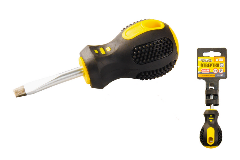 Викрутка шліцева MASTERTOOL SL6х38 мм ручка з TPR покриттям 48-5638 view 1