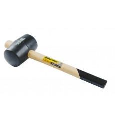 Киянка гумова MASTERTOOL Ø75 мм, 680 г, дерев’яна рукоятка чорна 02-0303