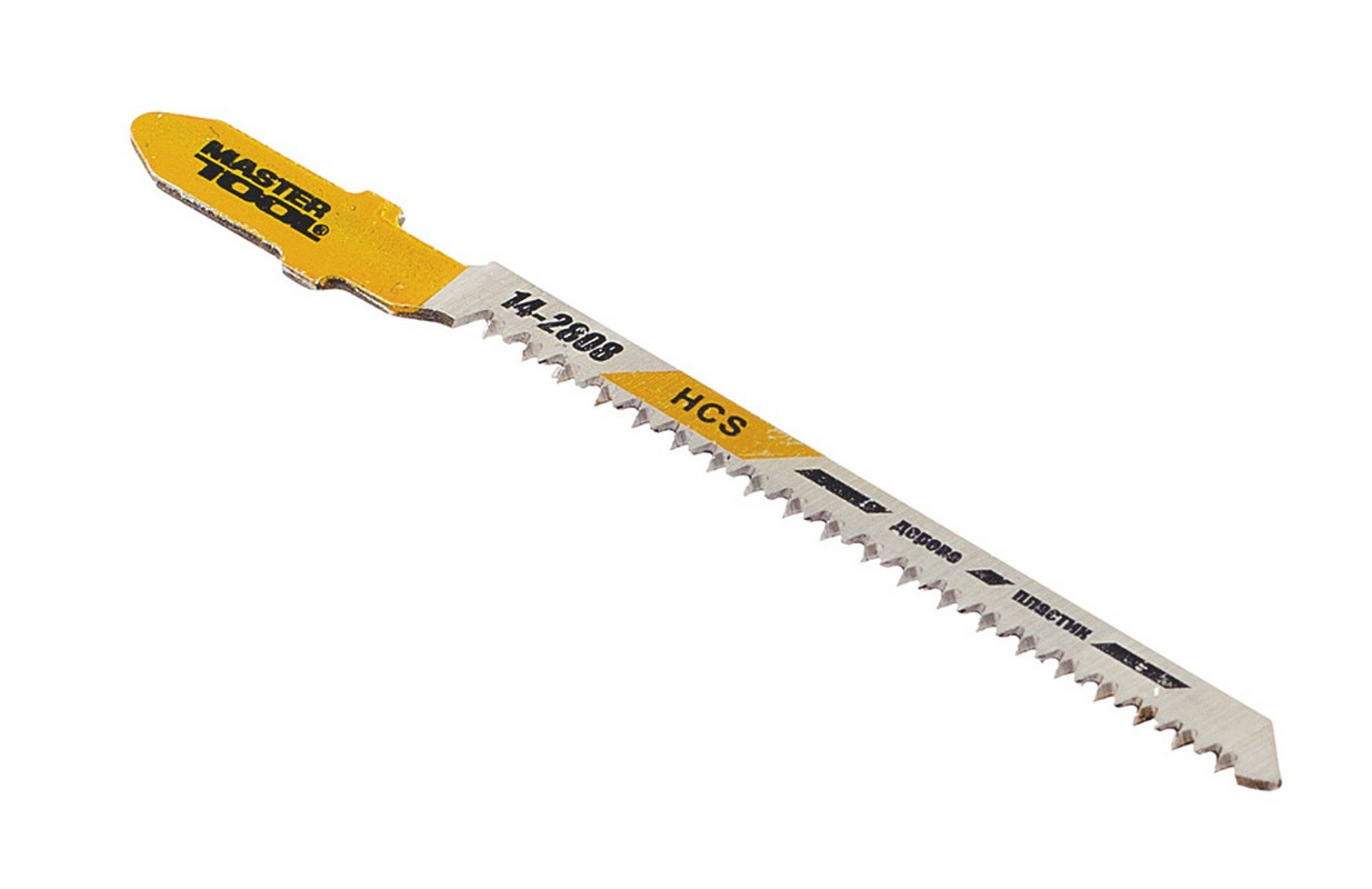 Полотно пильне для лобзика MASTERTOOL T101AO 5 шт дерево/пластик чистий фігурний різ 20TPI/77 мм 14-2808 view 1