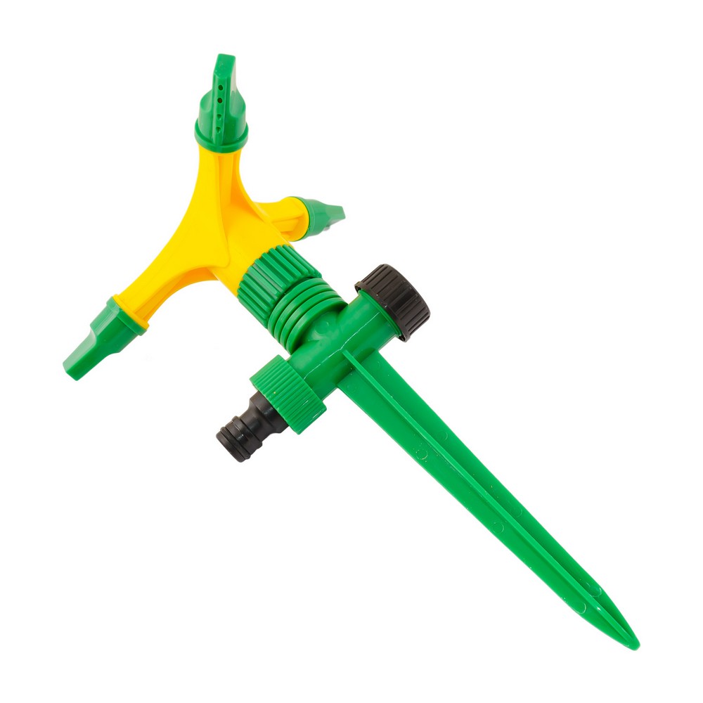 Зрошувач для поливу MASTERTOOL обертовий 3-х ріжковий ½" 12 м на ніжці 92-9322 view 2
