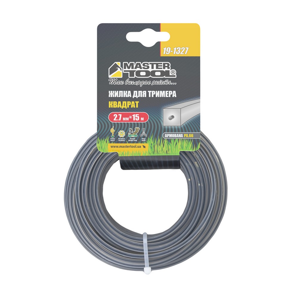 Жилка для тримера MASTERTOOL SQUARE REINFORCED 2.7 мм × 15 м 19-1327 view 2