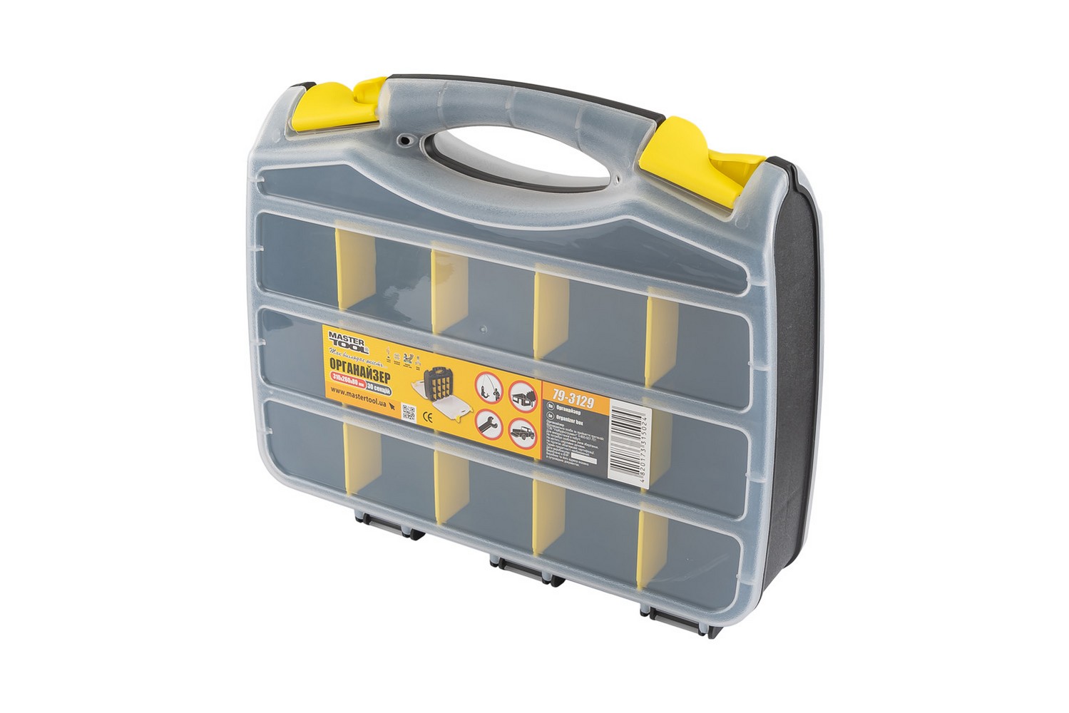 Органайзер двосторонній MASTERTOOL з ручкою 12.5" 310х260х80 мм 30 секцій 79-3129 view 2