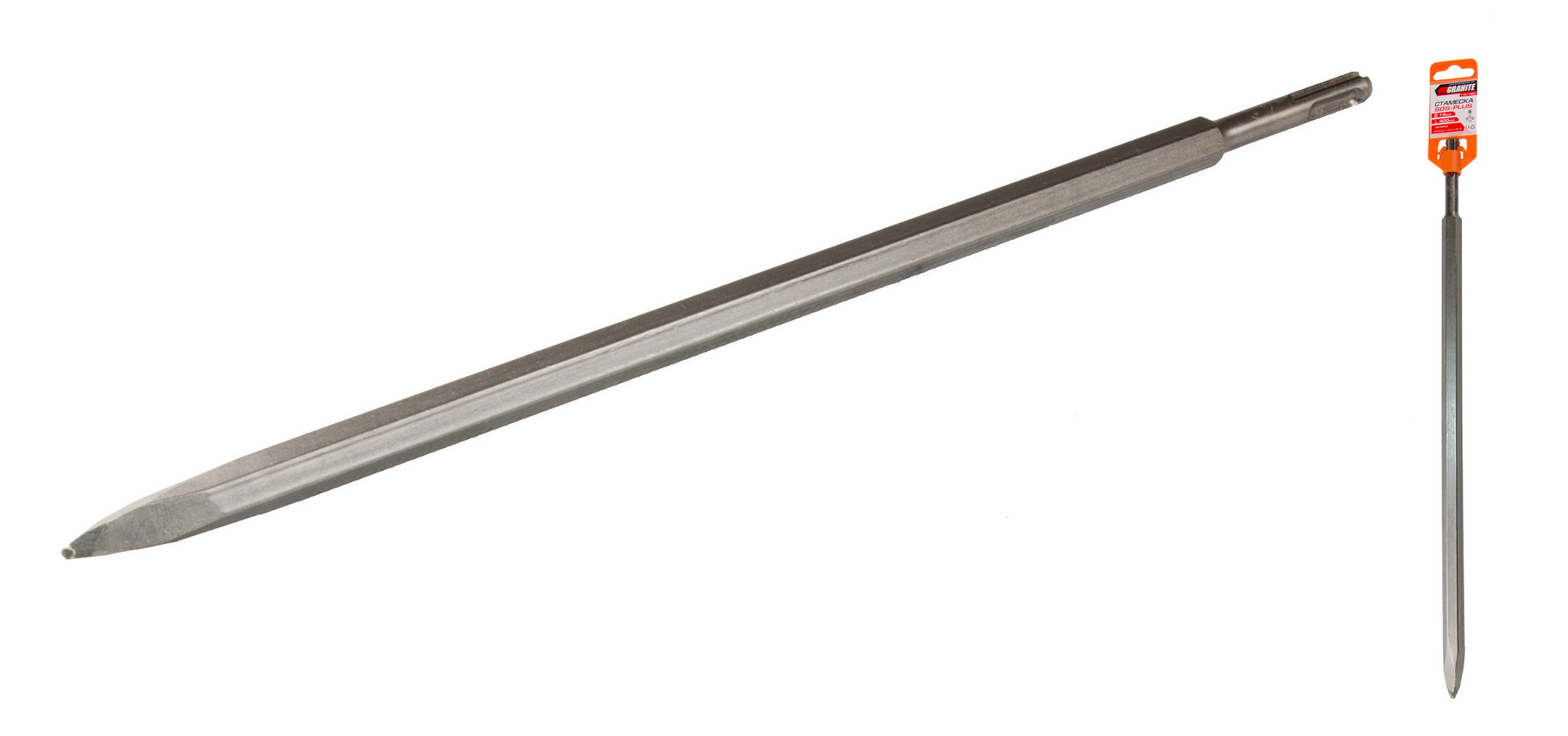 Зубило піка GRANITE SDS-PLUS 400×14 мм з побідитовою напайкою 1-01-400 view 1
