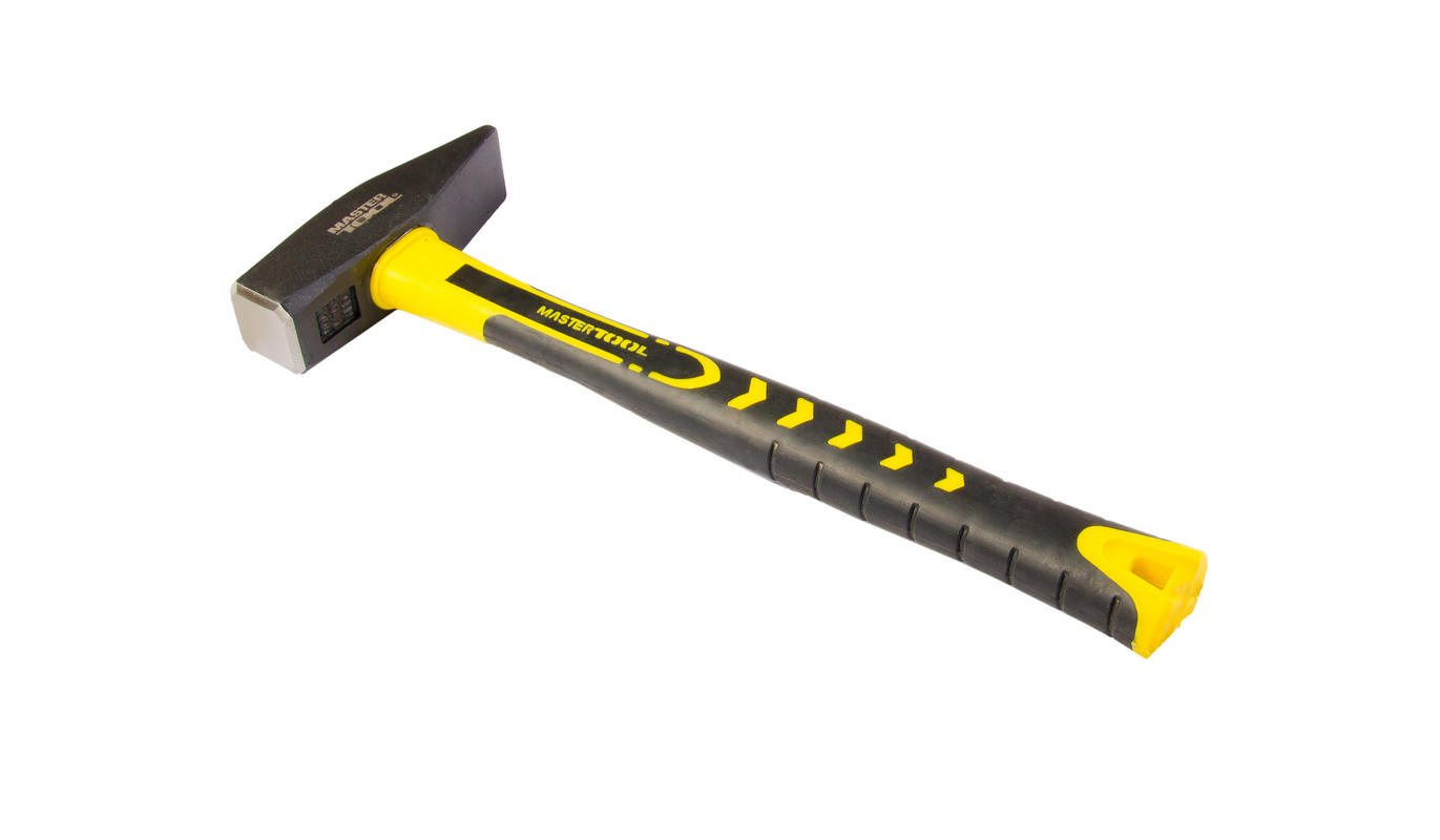 Молоток слюсарний MASTERTOOL 1000 г HRC 50 рукоятка фібергласова 355 мм 02-0810 view 1