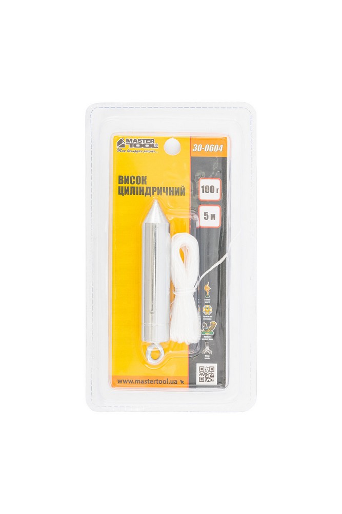 Висок будівельний MASTERTOOL металевий циліндричний 100 г шнур L 5 м 30-0604 view 3