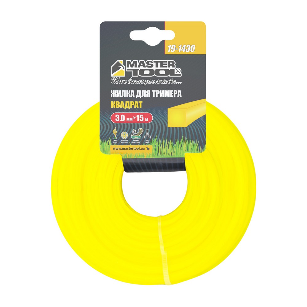 Жилка для тримера MASTERTOOL SQUARE 3.0 мм × 15 м 19-1430 view 2