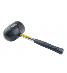 Киянка гумова MASTERTOOL Ø90 мм, 1250 г, металева рукоятка, напівсферичний бойок чорна 02-1305