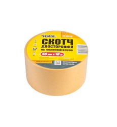 Стрічка двостороння MASTERTOOL на тканинній основі 50 мм×10 м 77-6510