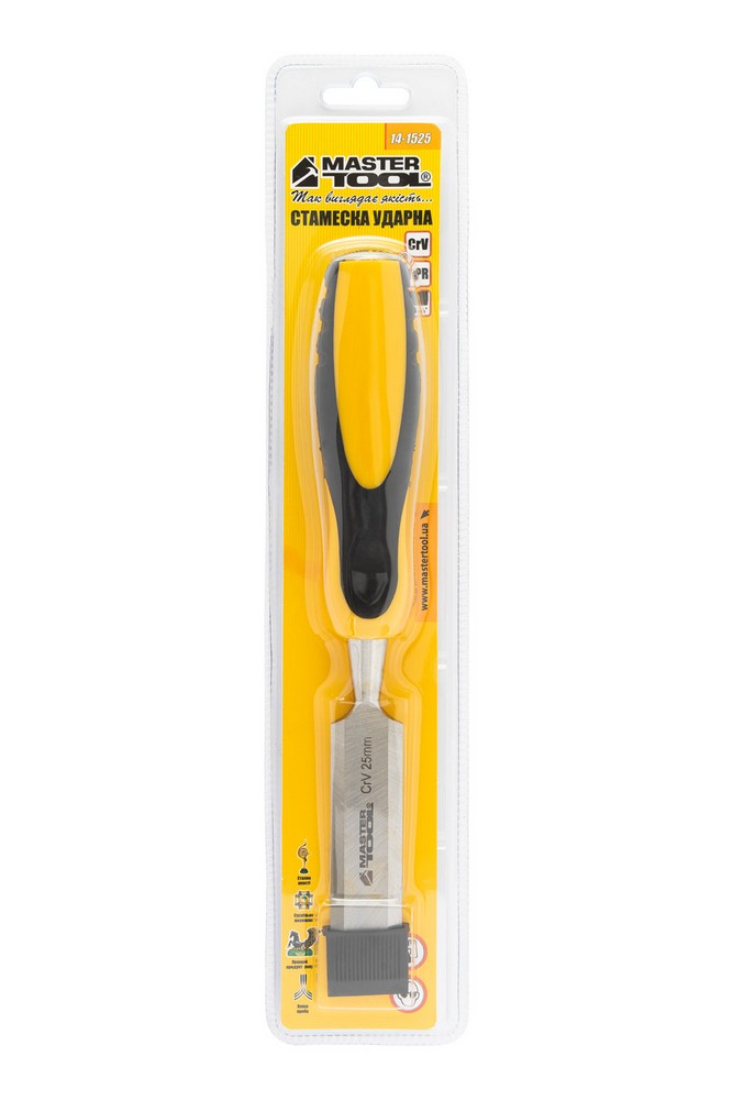 Стамеска ударна MASTERTOOL CrV 25 мм з двокомпонентною ручкою 14-1525 view 6