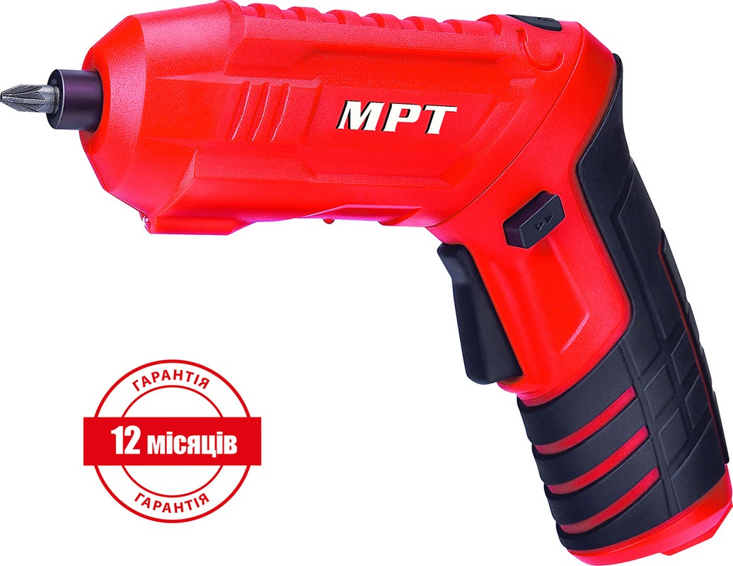 Викрутка MPT акумуляторна поворотна 4V Li-ion 1.5 А·год 250 об/хв 3.5 Н·м реверс USB аксесуари 20 шт MCSD4006.2 view 1