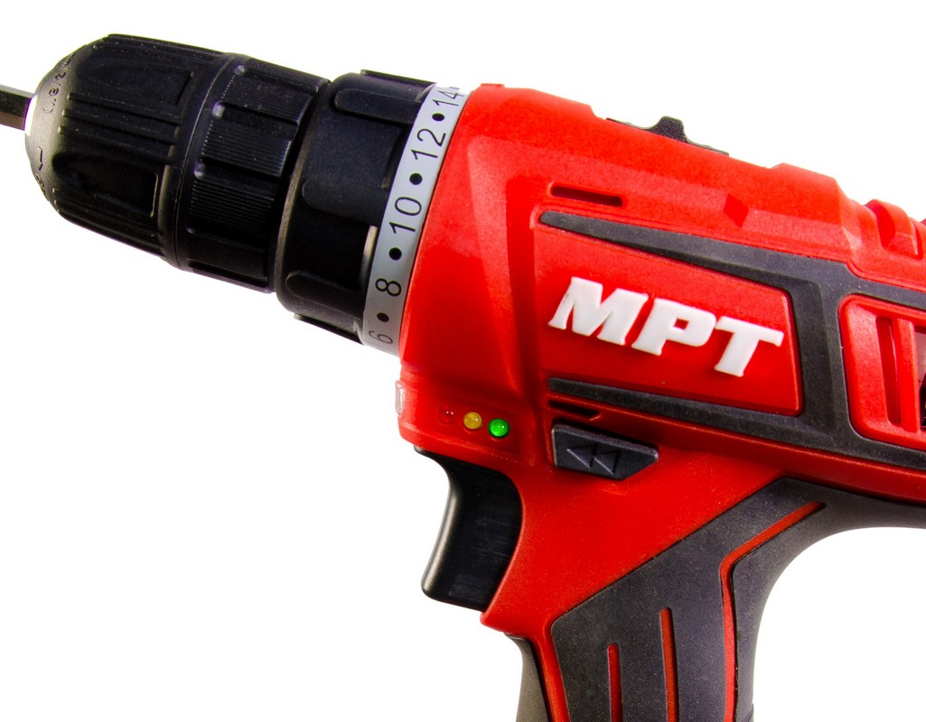 Дриль-шурупокрут MPT акумуляторний 16V Li-ion 1.5 А·год 2 швидкості 0-400/1450 об/хв 10 мм 2 АКБ кейс MCDT1626.B2 view 5
