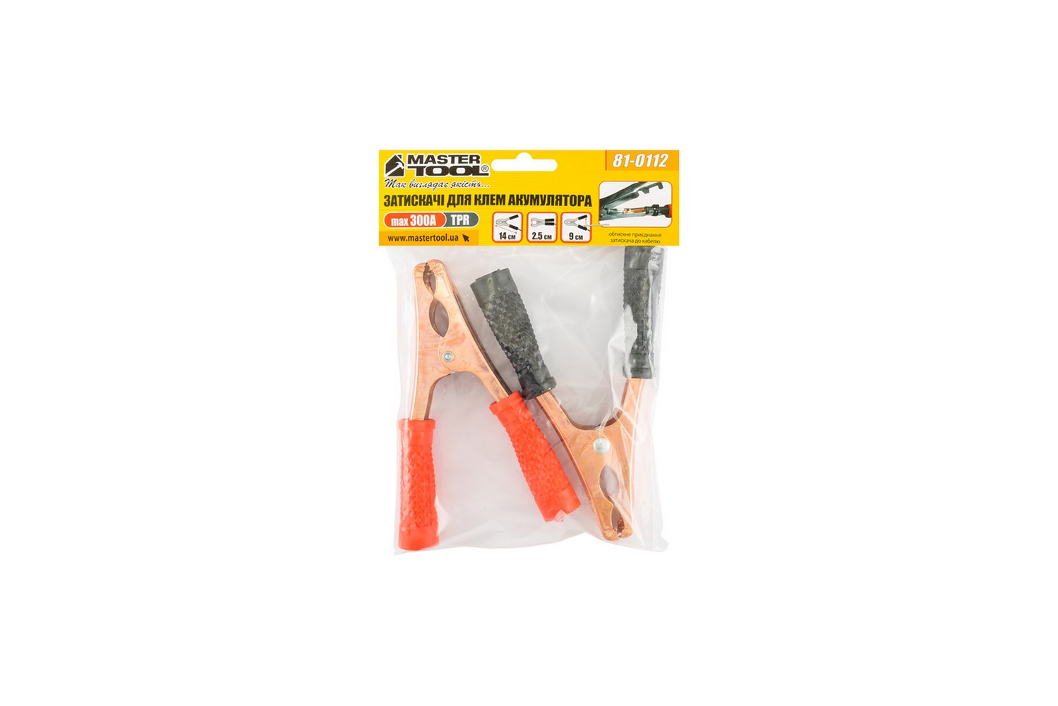 Затискачі для клем акумуляторні MASTERTOOL 100 А 14 см 81-0112 view 2