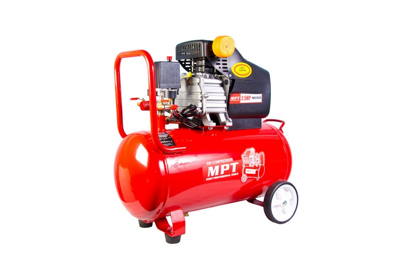 Компресор MPT PROFI 50 л 2000 Вт/2.5 к.с. 2850 об/хв 140 л/хв 8 атм 2 виходи мідна обмотка MAC25503 view 2