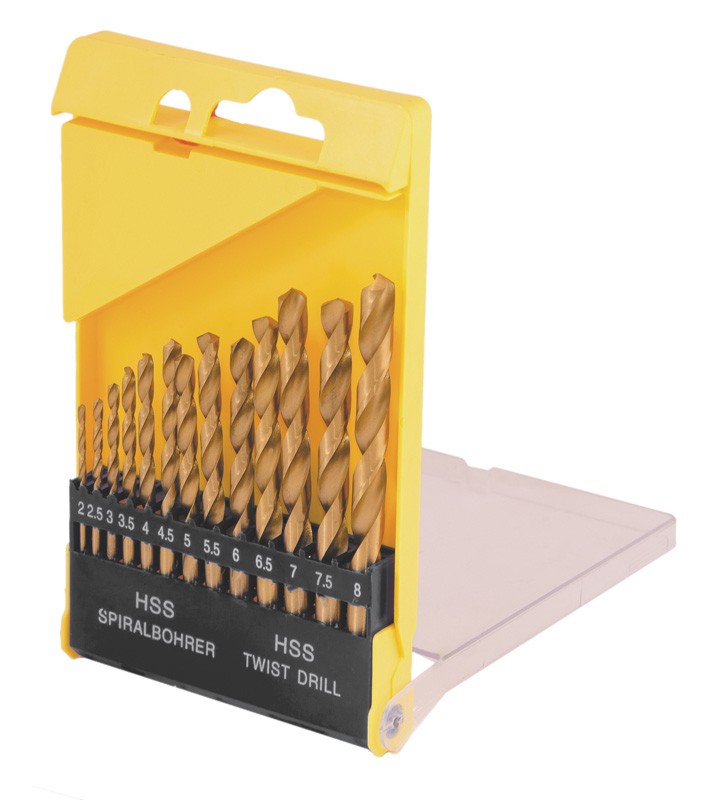 Набір свердл для металу MASTERTOOL 13 шт HSS ТИТАН 2-8 мм plastic box 11-0413 view 1