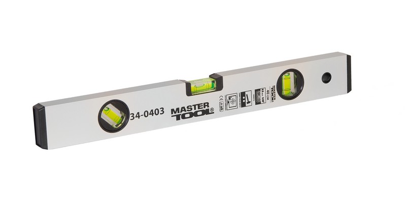 Рівень будівельний MASTERTOOL 40 см, 3 капсули, точність 0,5 мм/м (0,03°) 34-0403 view 1