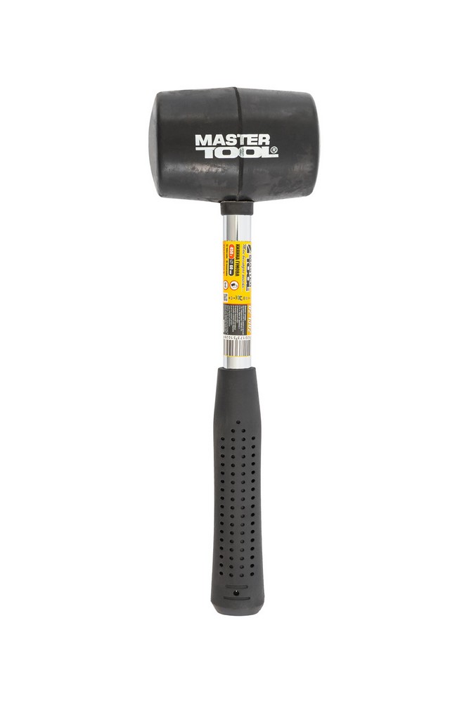 Киянка гумова MASTERTOOL 60 мм 450 г металева рукоятка чорна 02-1302 view 2