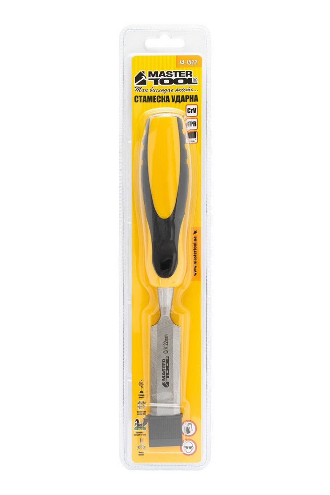 Стамеска ударна MASTERTOOL CrV 22 мм з двокомпонентною ручкою 14-1522 view 6