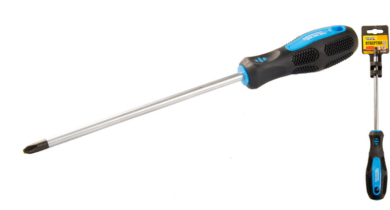 Викрутка хрестова магнітна MASTERTOOL PH3х200 мм ручка з TPR покриттям 48-5320 view 1