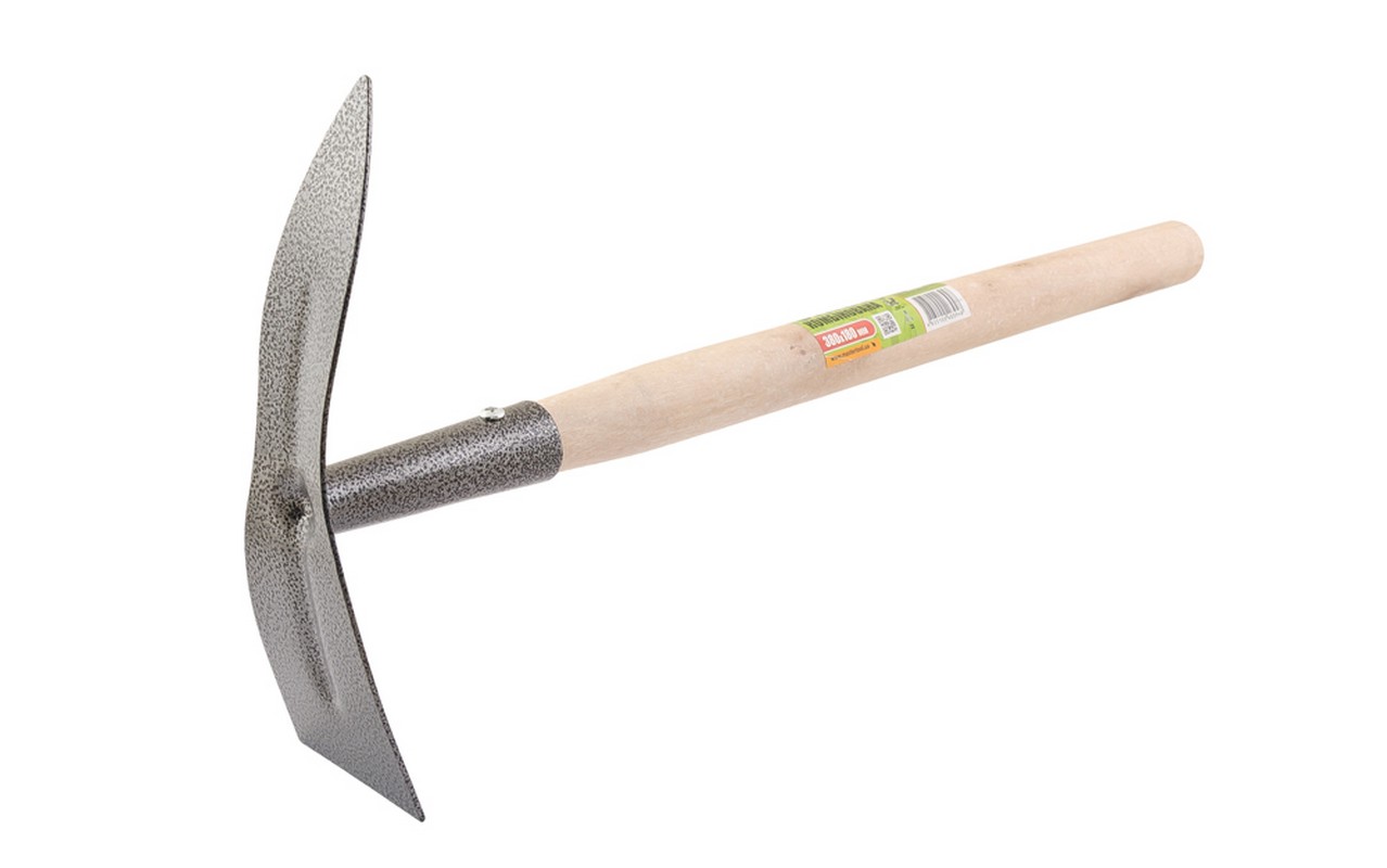 Мотика садова MASTERTOOL 380×180 мм з подовженою дерев'яною ручкою 14-6197 view 1