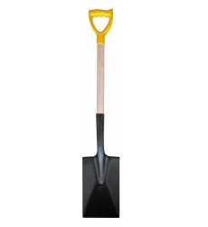 Лопата траншейна MASTERTOOL 180 x 290 x 1200 мм, молоткове покриття, дерев’яний держак, пластикова ручка 14-6270