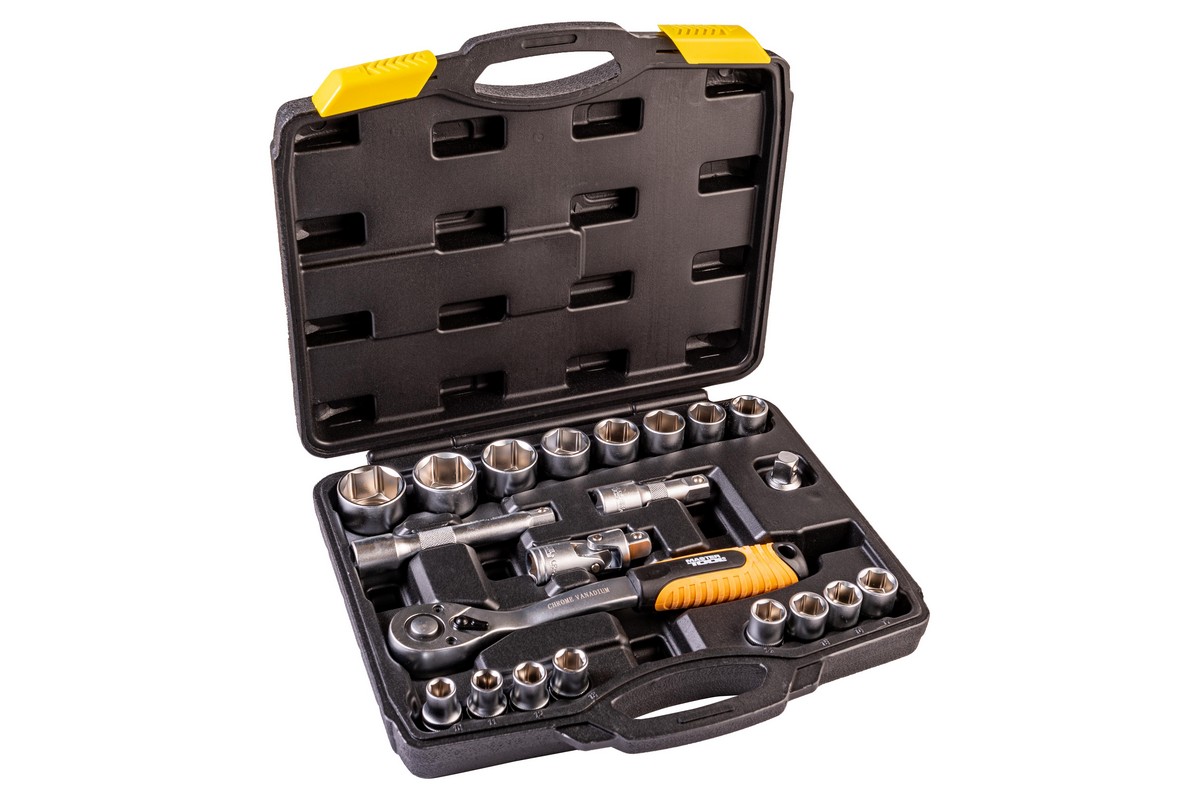 Набір головок 1/2" 10–32 мм, CrV (50BV30), тріскачка 72Т, 21 шт, PROFI MASTERTOOL 78-4021-PF view 2