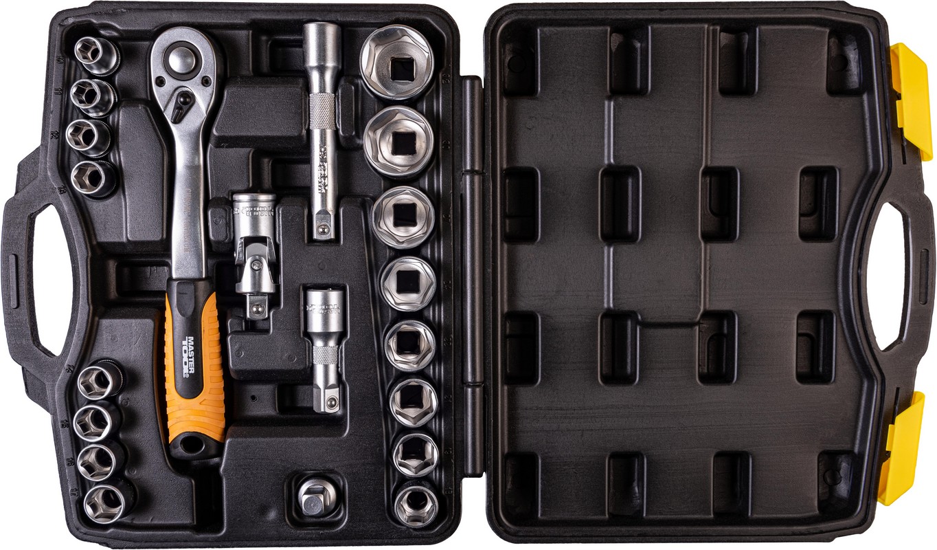 Набір головок 1/2" 10–32 мм, CrV (50BV30), тріскачка 72Т, 21 шт, PROFI MASTERTOOL 78-4021-PF view 3