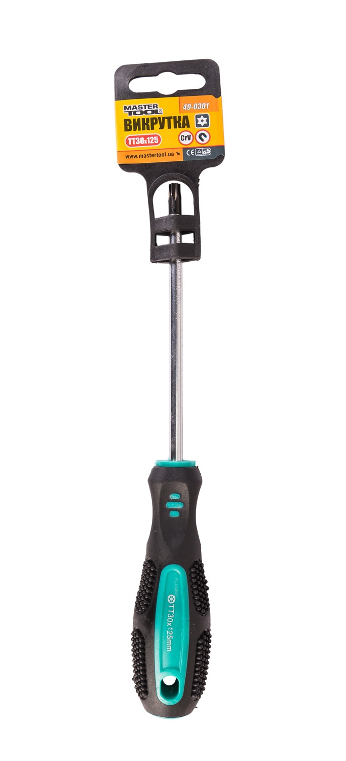 Викрутка магнітна MASTERTOOL TORX TT30х125 мм ручка з TPR покриттям 49-0301 view 2